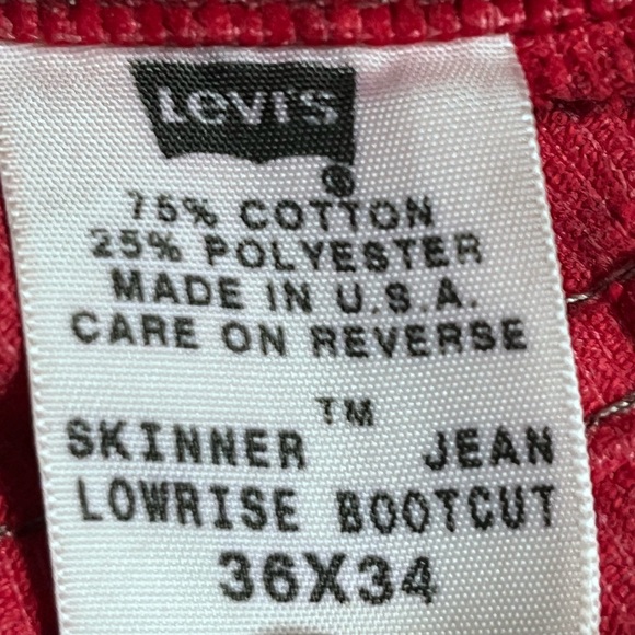 Vtg Levi Corduroy Skinner Jeans Button fly lowrise Bootcut Sz 36 Men - Picture 6 of 11